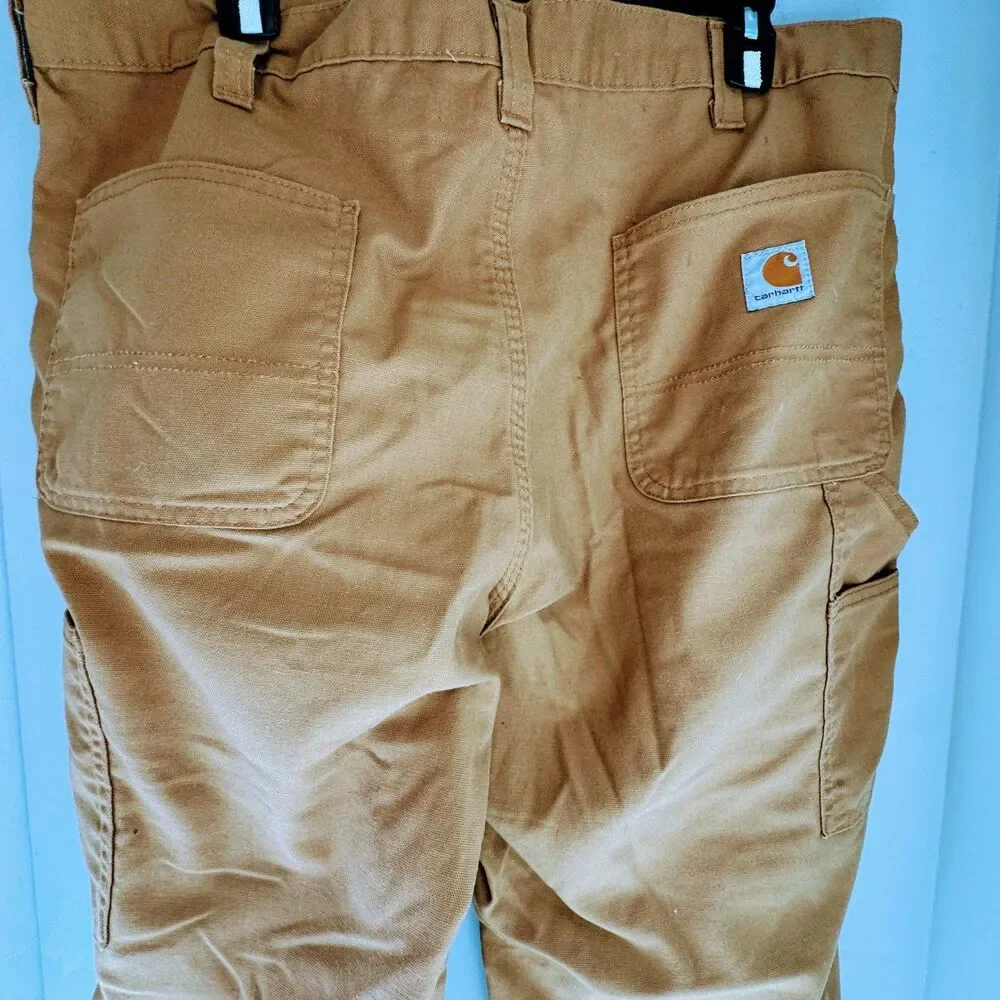 Carhartt Men's 38x30 Brown Dungaree Fit Work Pants 383-51 Cotton Blend MID-RISE